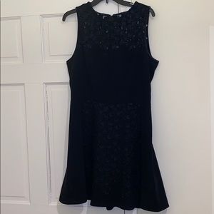 RAG & BONE lil black sheer lace panel A-line dress
